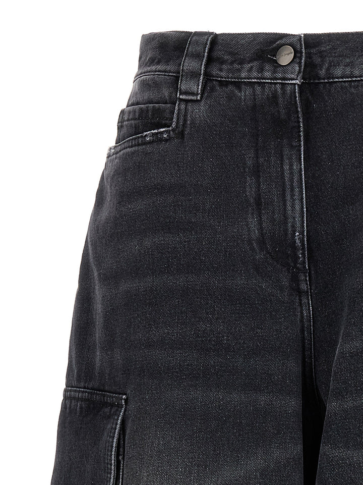 Palm Angels Gray Cotton Cargo Shorts