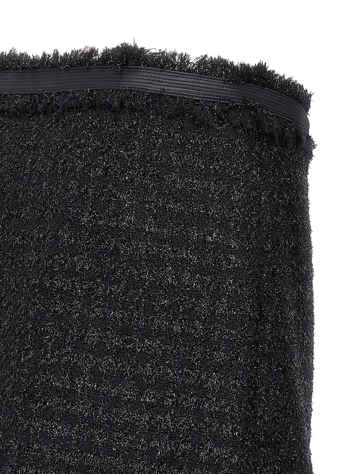 Versace Black Virgin Wool Long Skirt