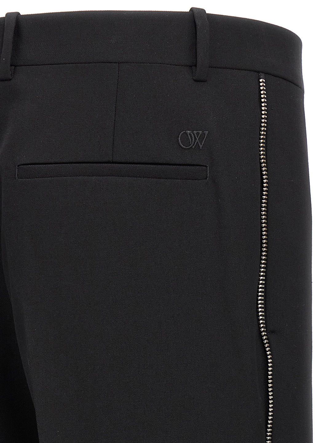 Off-White Black Virgin Wool Dress Pants
