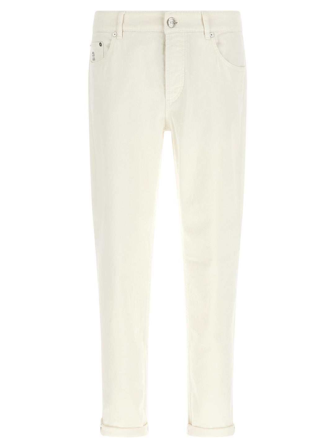 Brunello Cucinelli White Cotton Jeans Denim