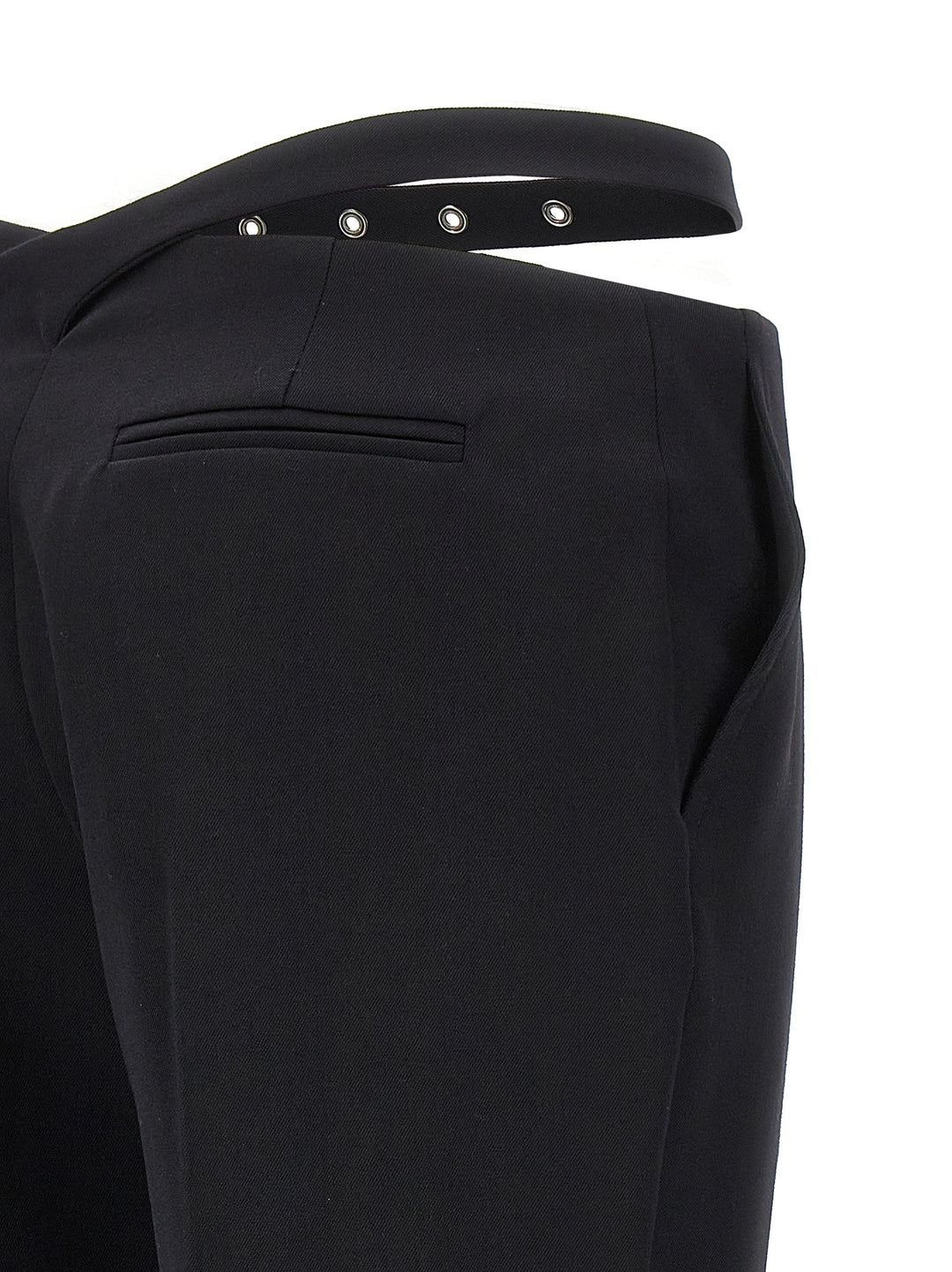 The Attico Black Virgin Wool Dress Pants