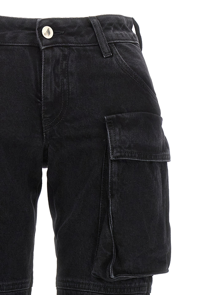 The Attico Black Cotton Cargo Pants