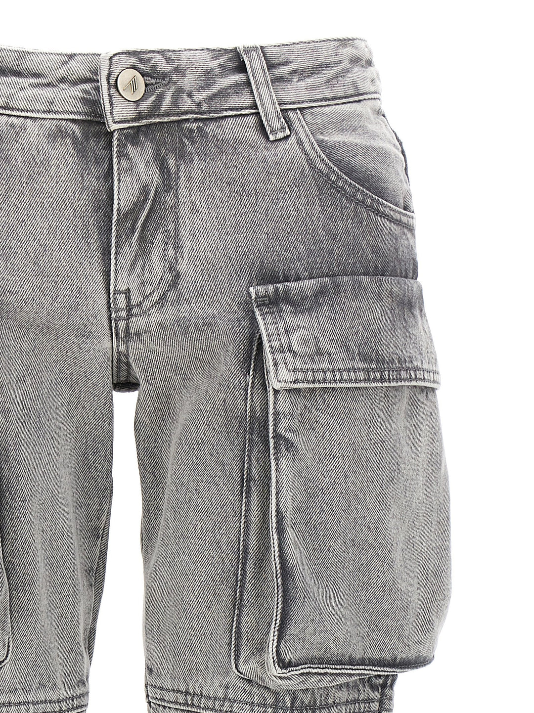 The Attico Gray Cotton Cargo Pants