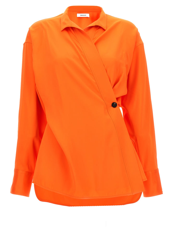 Ferragamo - Orange Viscose Blouse