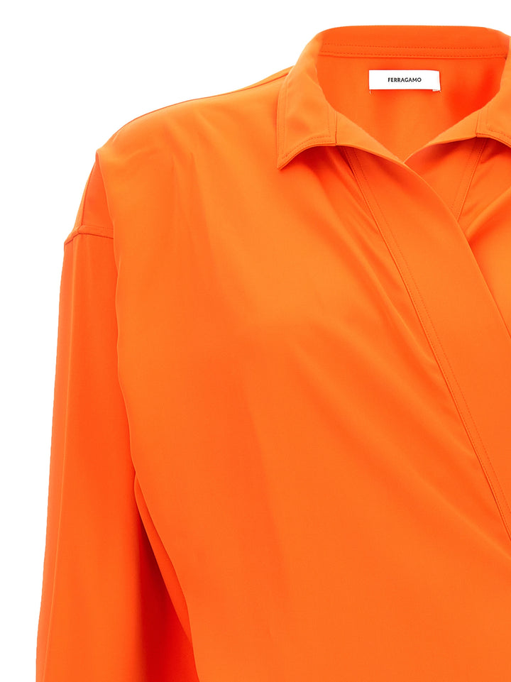 Ferragamo - Orange Viscose Blouse