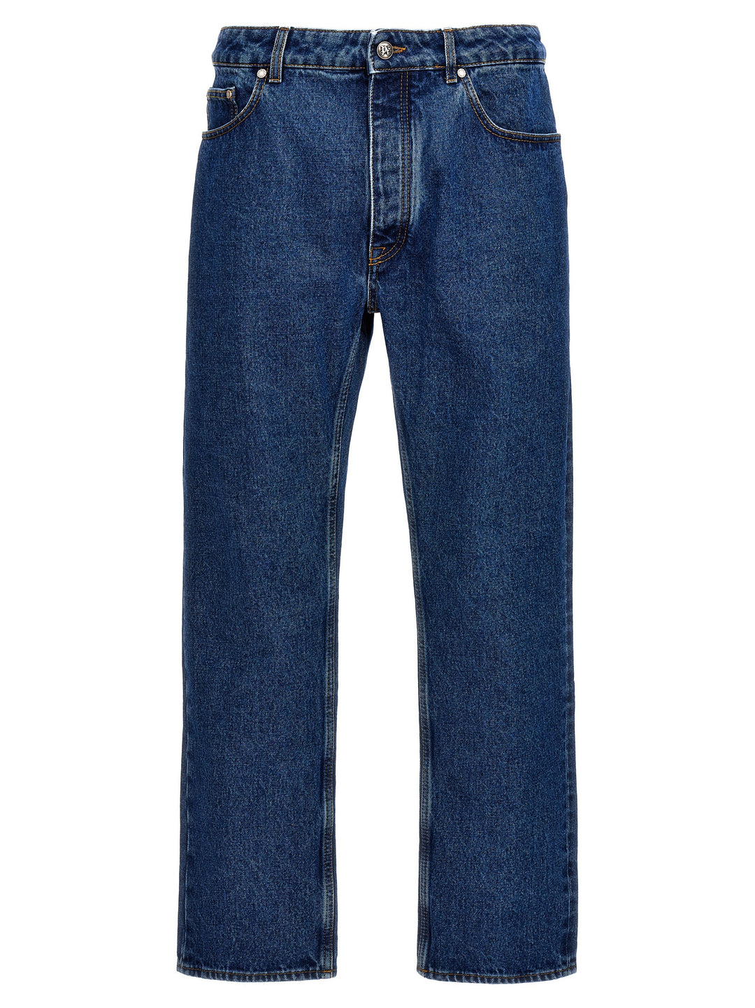 Palm Angels Blue Cotton Straight-Leg Jeans