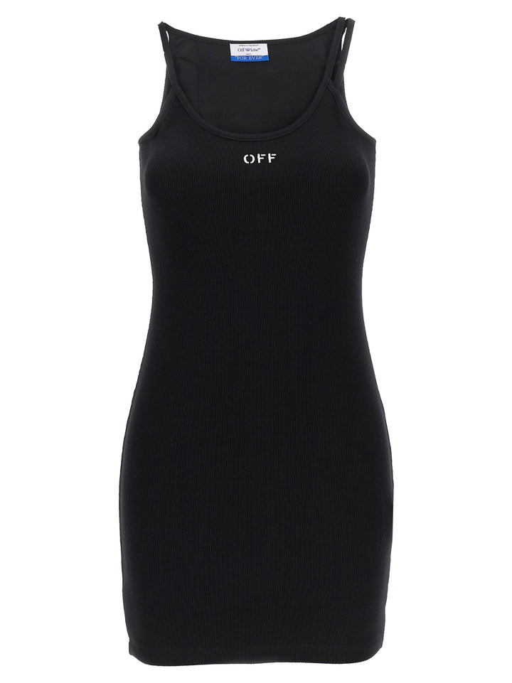 Off-White Black Cotton Short Dress