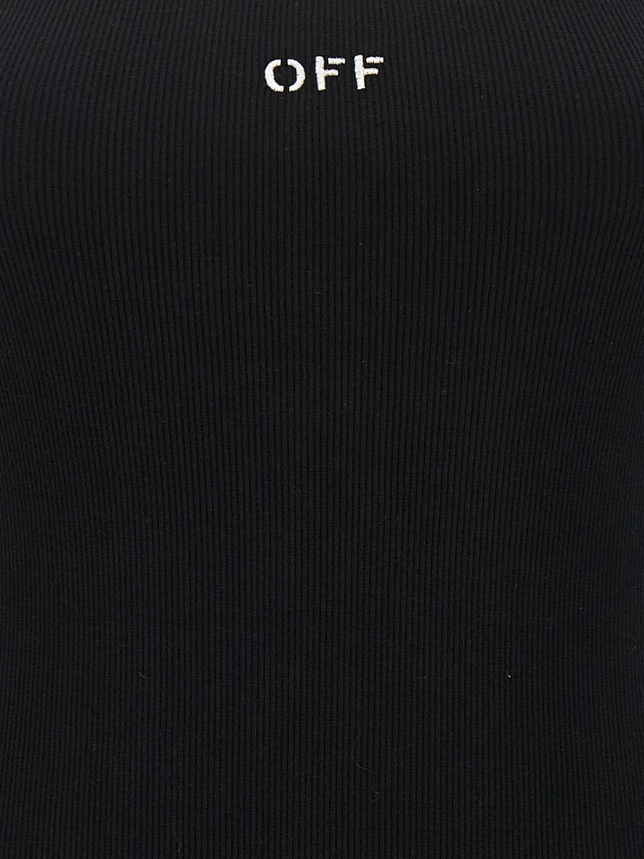 Off-White Black Cotton Short Dress