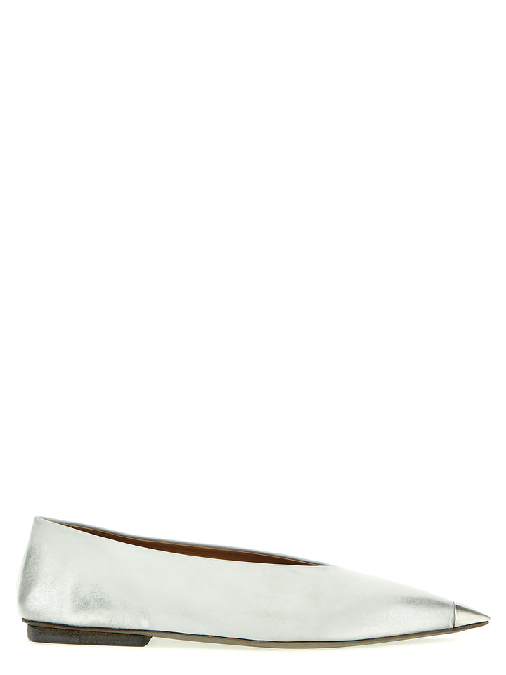 Marsell Silver Calfskin Ballet Flats