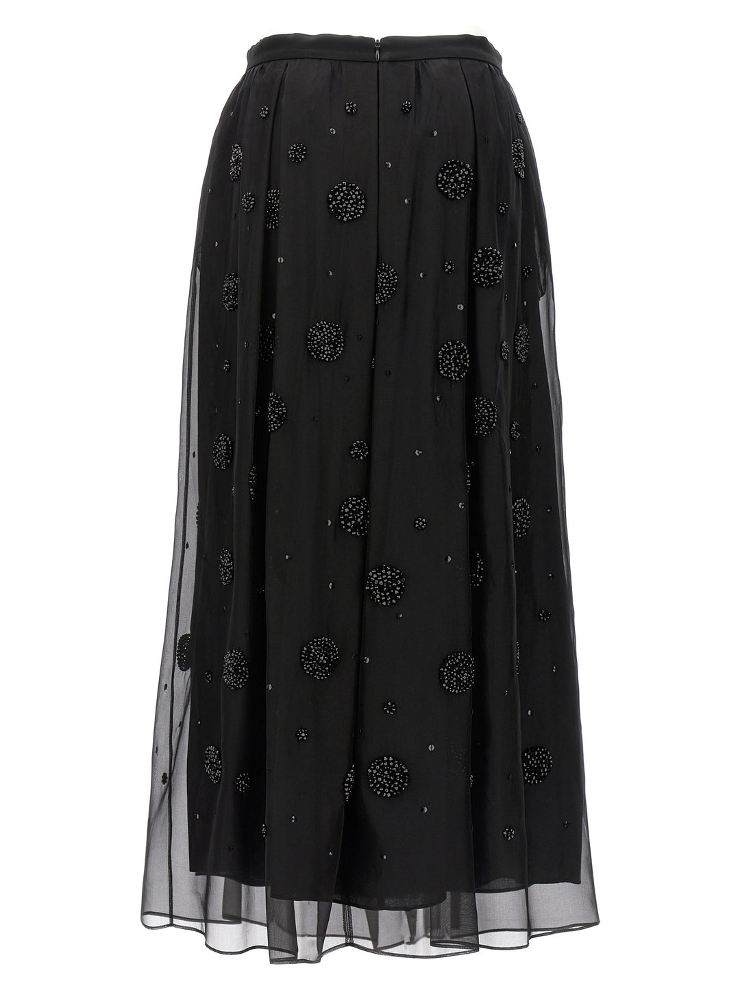 Max Mara Black Silk Midi Skirt