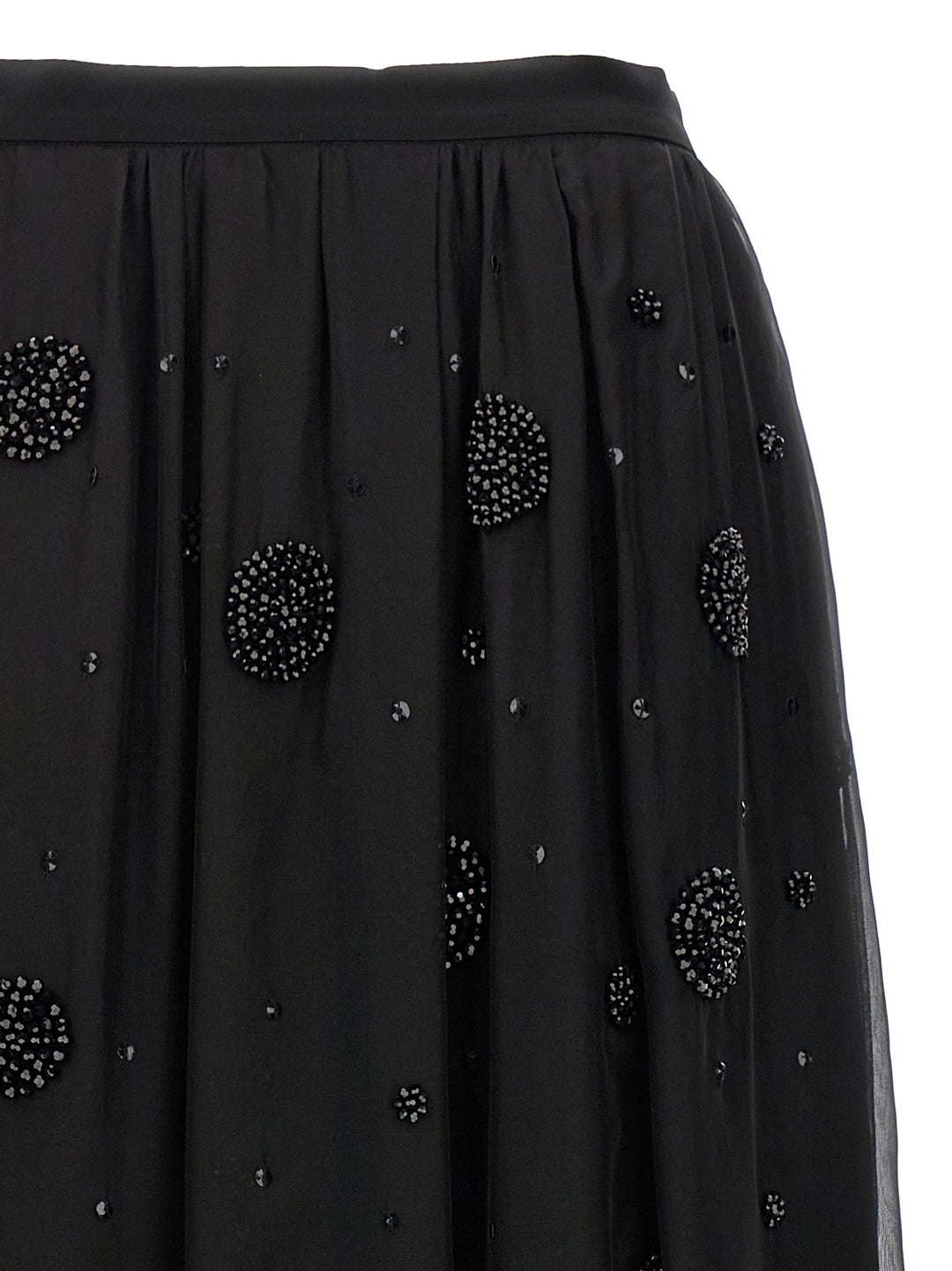 Max Mara Black Silk Midi Skirt