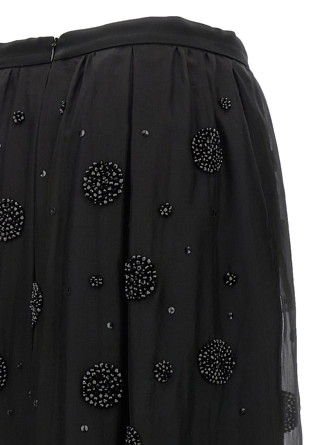 Max Mara Black Silk Midi Skirt