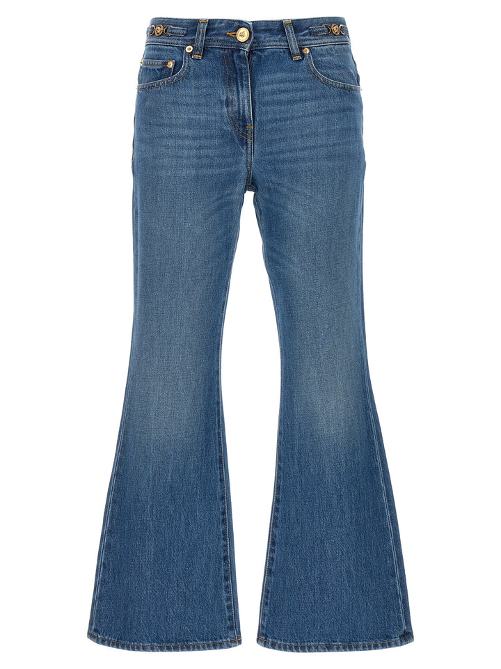 Versace Blue Cotton Flared Jeans