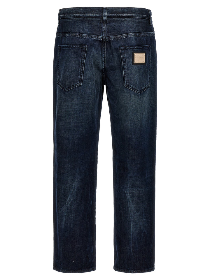 Dolce &amp; Gabbana Blue Cotton Skinny Jeans