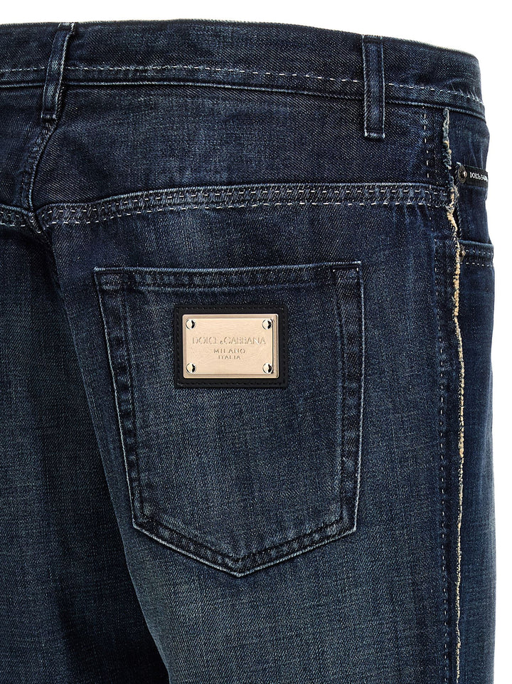 Dolce &amp; Gabbana Blue Cotton Skinny Jeans