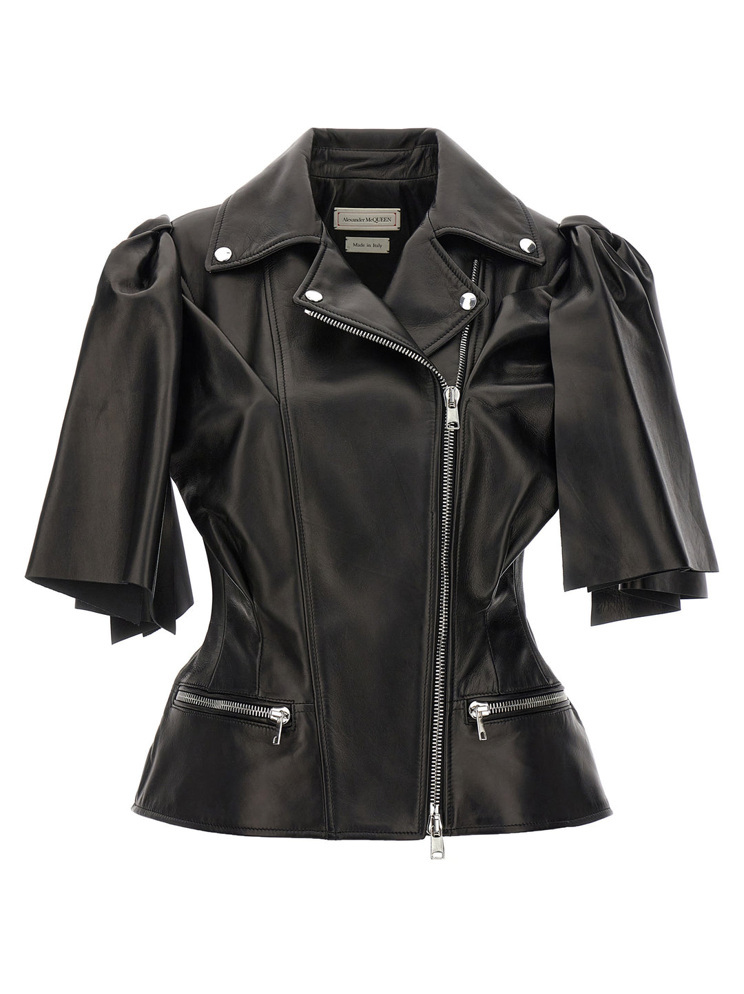 Alexander McQueen Black Lamb Leather Sleeveless Jacket