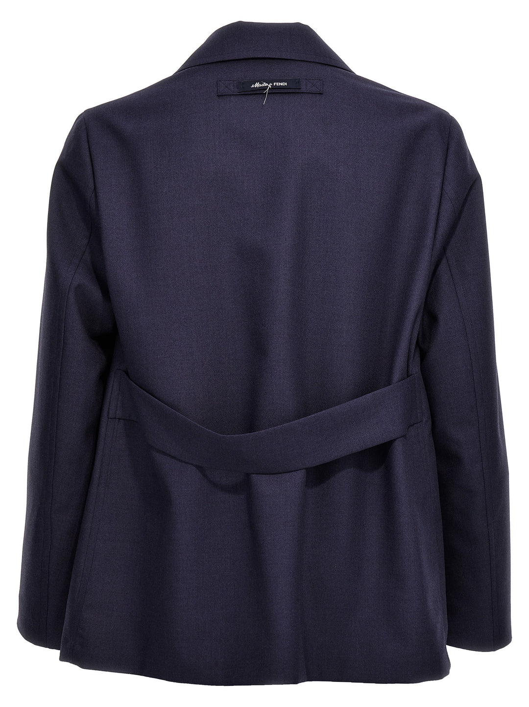 Fendi Blue Virgin Wool Full-Length Jacket