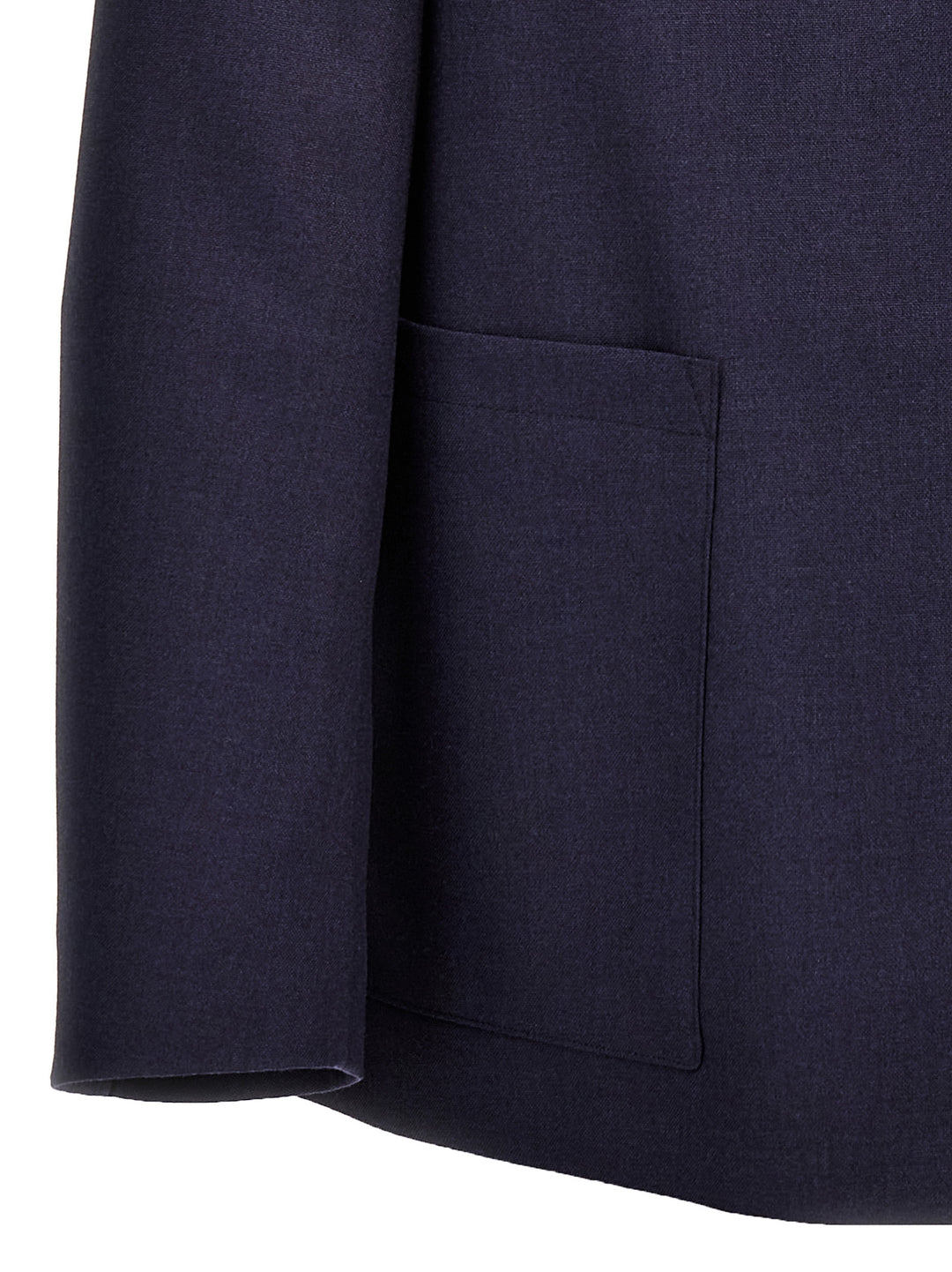 Fendi Blue Virgin Wool Full-Length Jacket