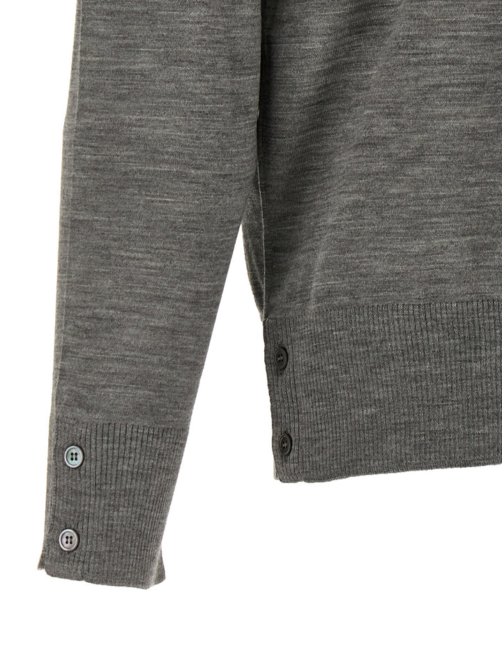 Thom Browne Gray Virgin Wool Cardigan