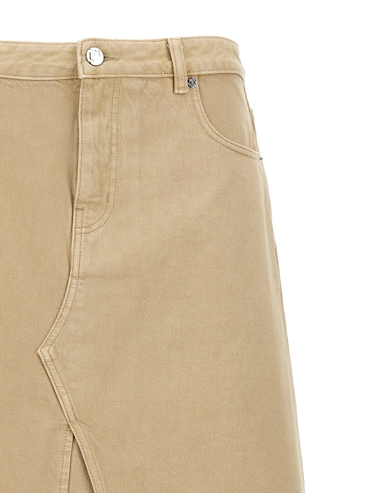 Tory Burch Beige Cotton Midi Skirt