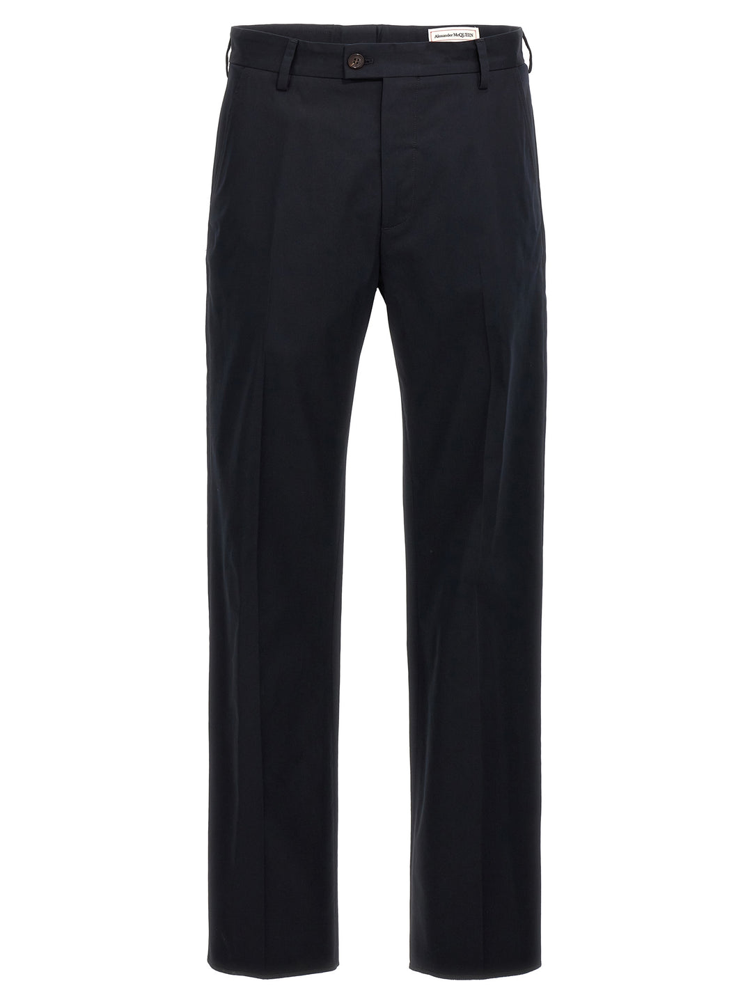 Alexander McQueen Blue Cotton Casual Pants