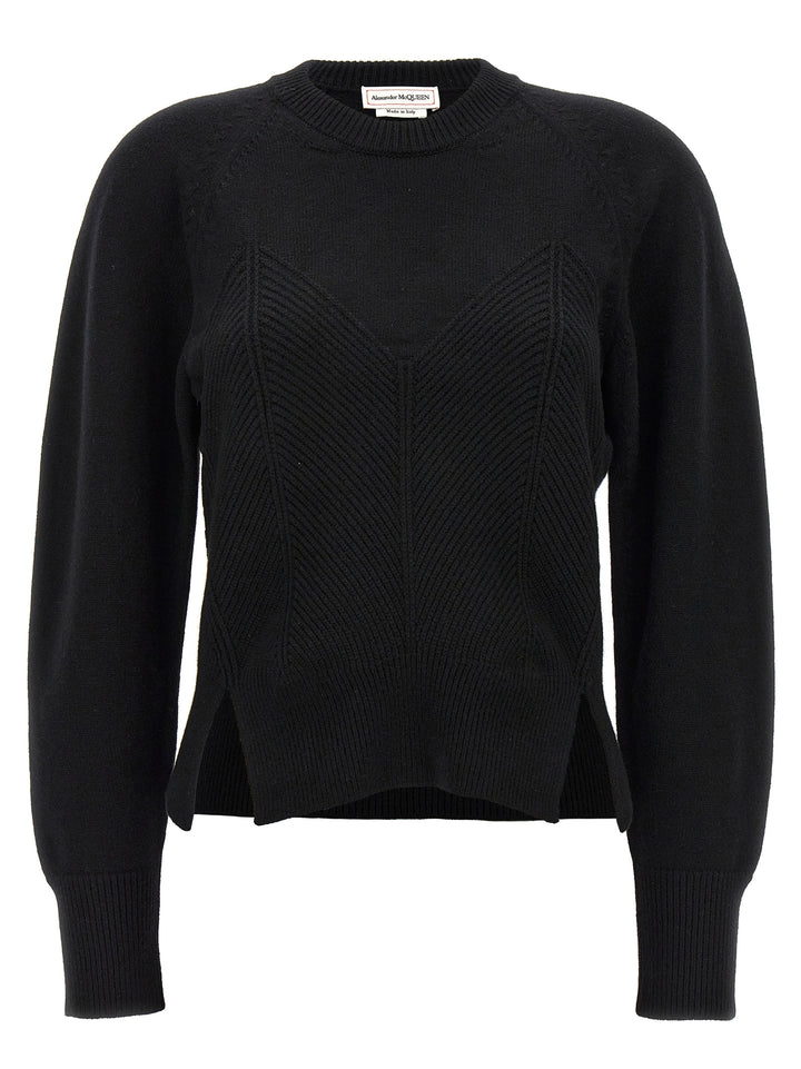 Alexander McQueen Black Wool Cardigan