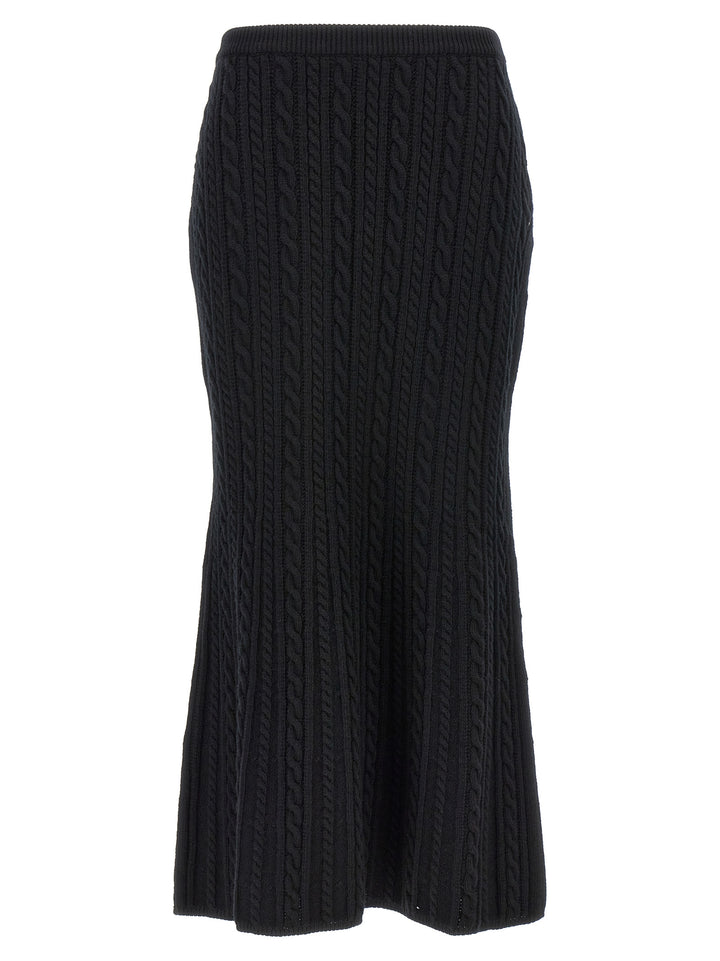 Alessandra Rich Black Wool Mini Skirt