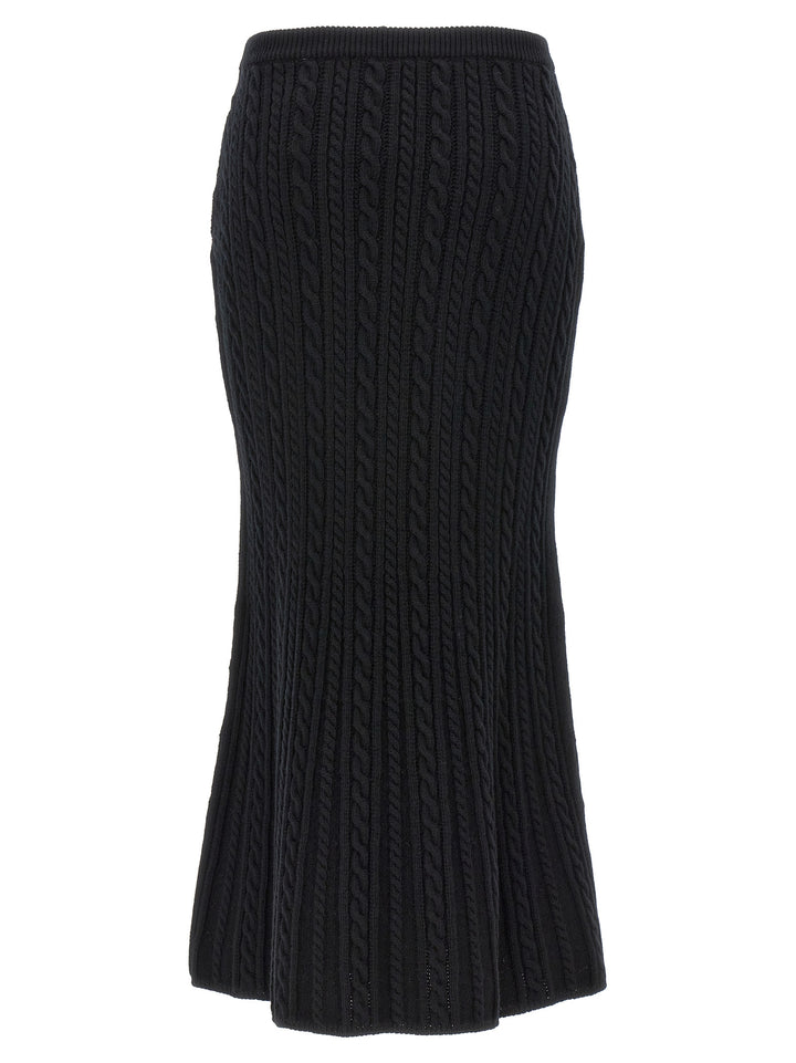 Alessandra Rich Black Wool Mini Skirt