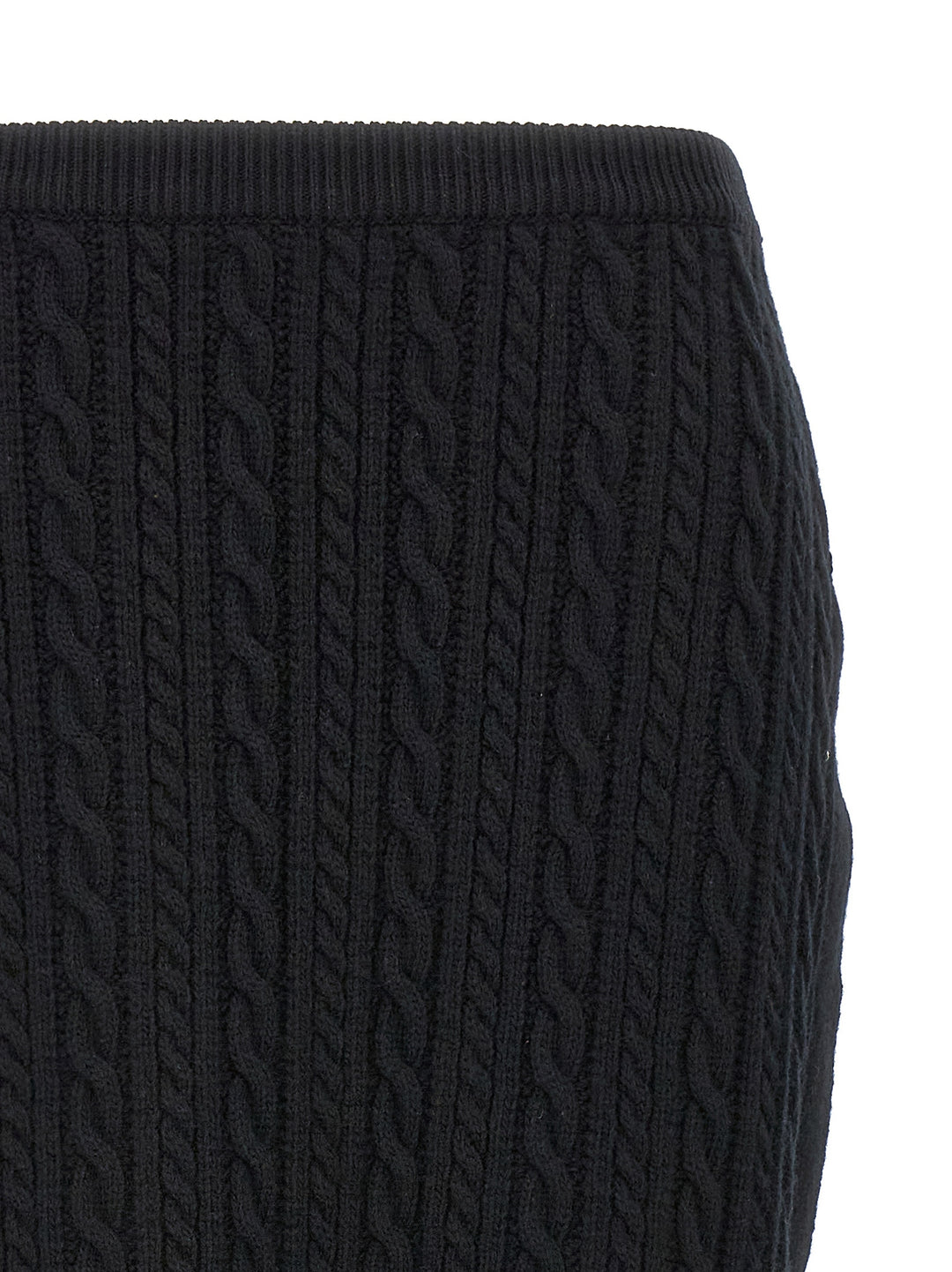 Alessandra Rich Black Wool Mini Skirt