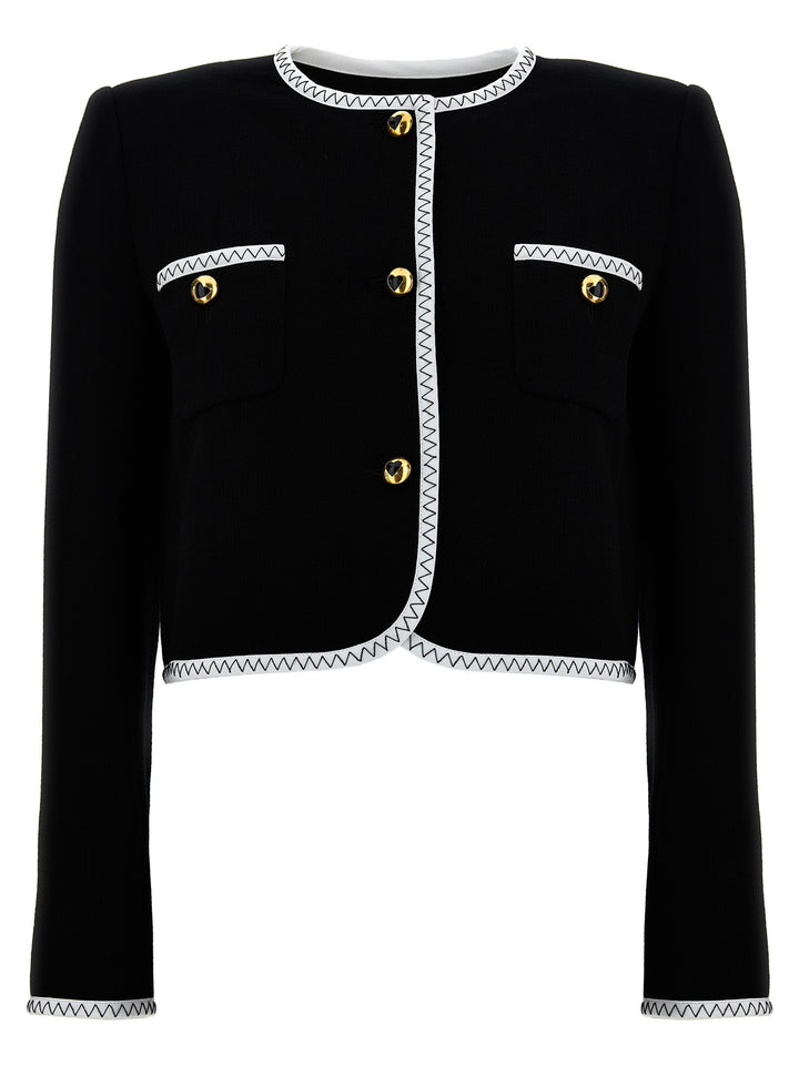 Moschino Bicolor Viscose Full-Length Jacket