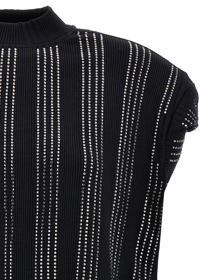 The Attico Black Cotton Short Dress