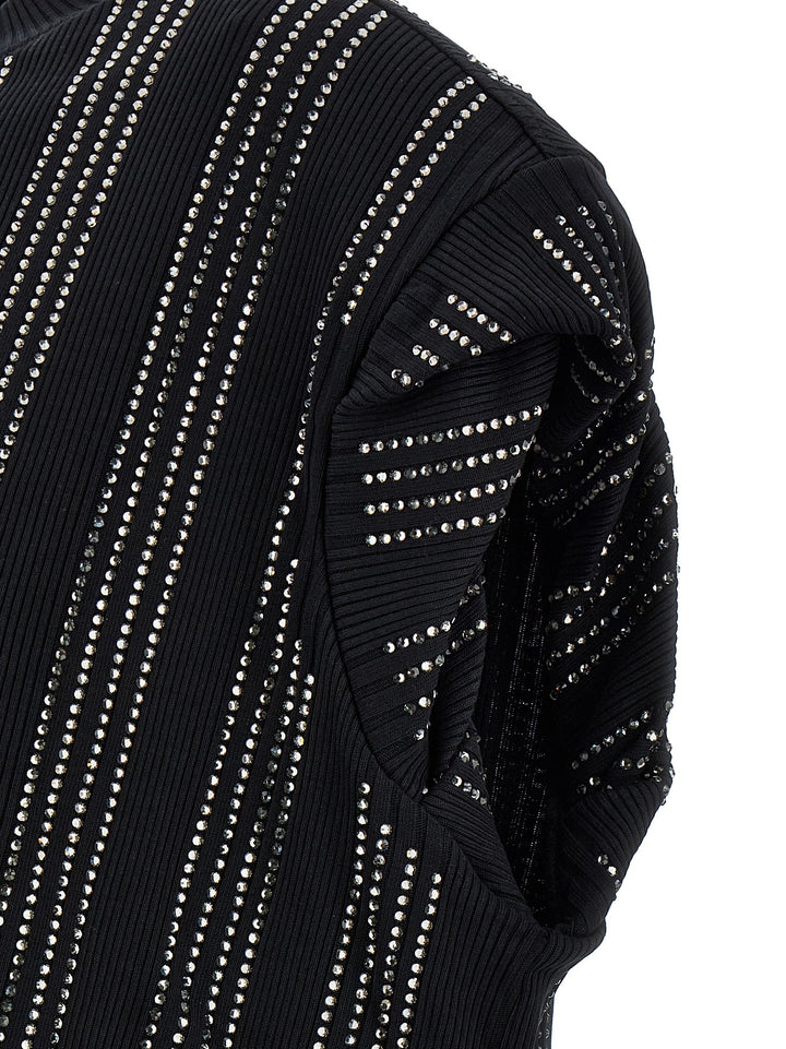 The Attico Black Cotton Short Dress