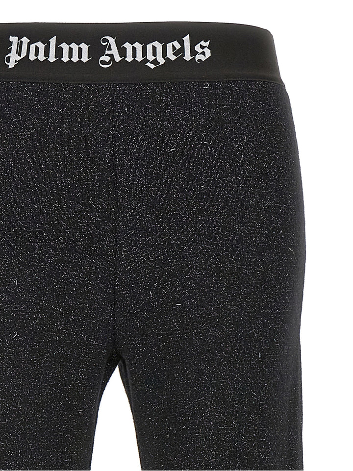 Palm Angels Black Viscose Flared Pants