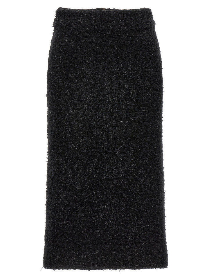 Balenciaga Black Cotton Midi Skirt