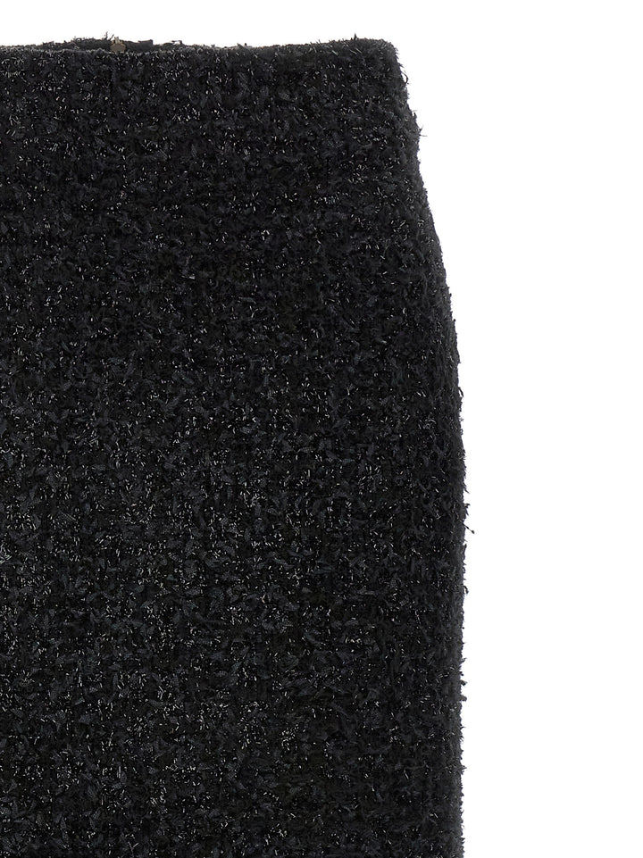Balenciaga Black Cotton Midi Skirt