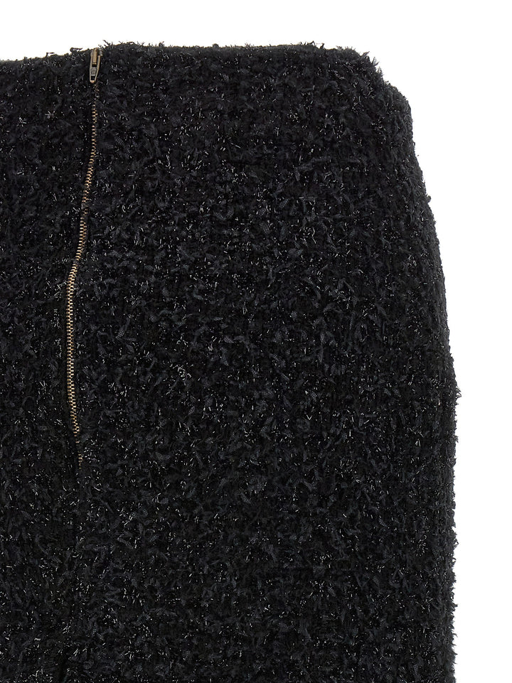Balenciaga Black Cotton Midi Skirt