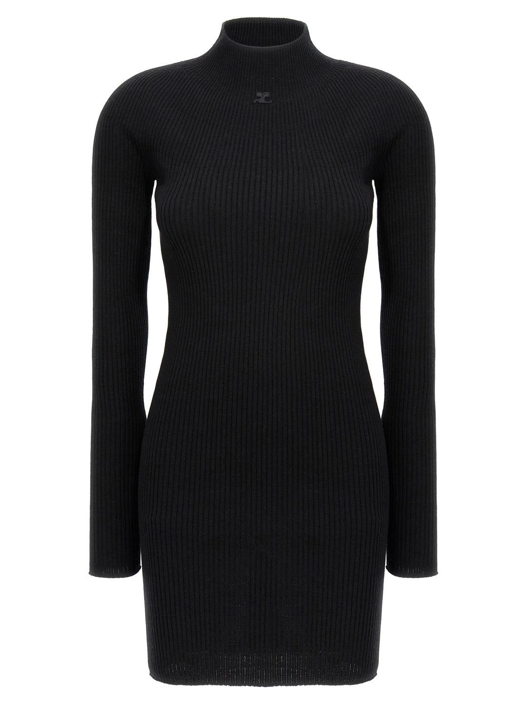 Courrèges Black Cotton Short Dress