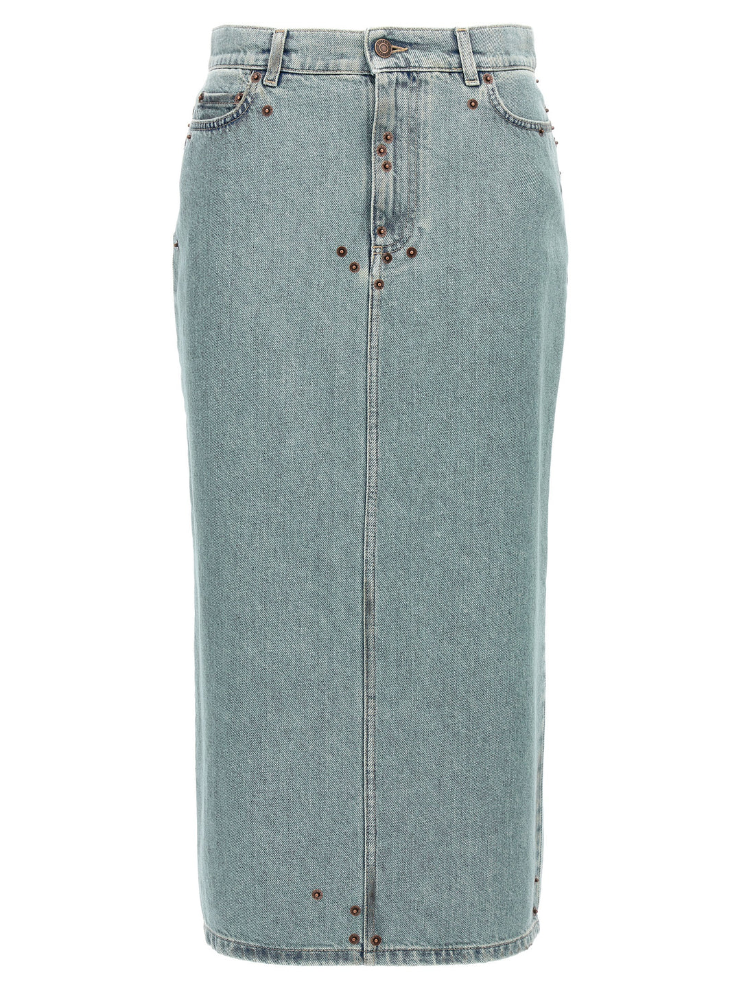 Moschino Blue Cotton Midi Skirt