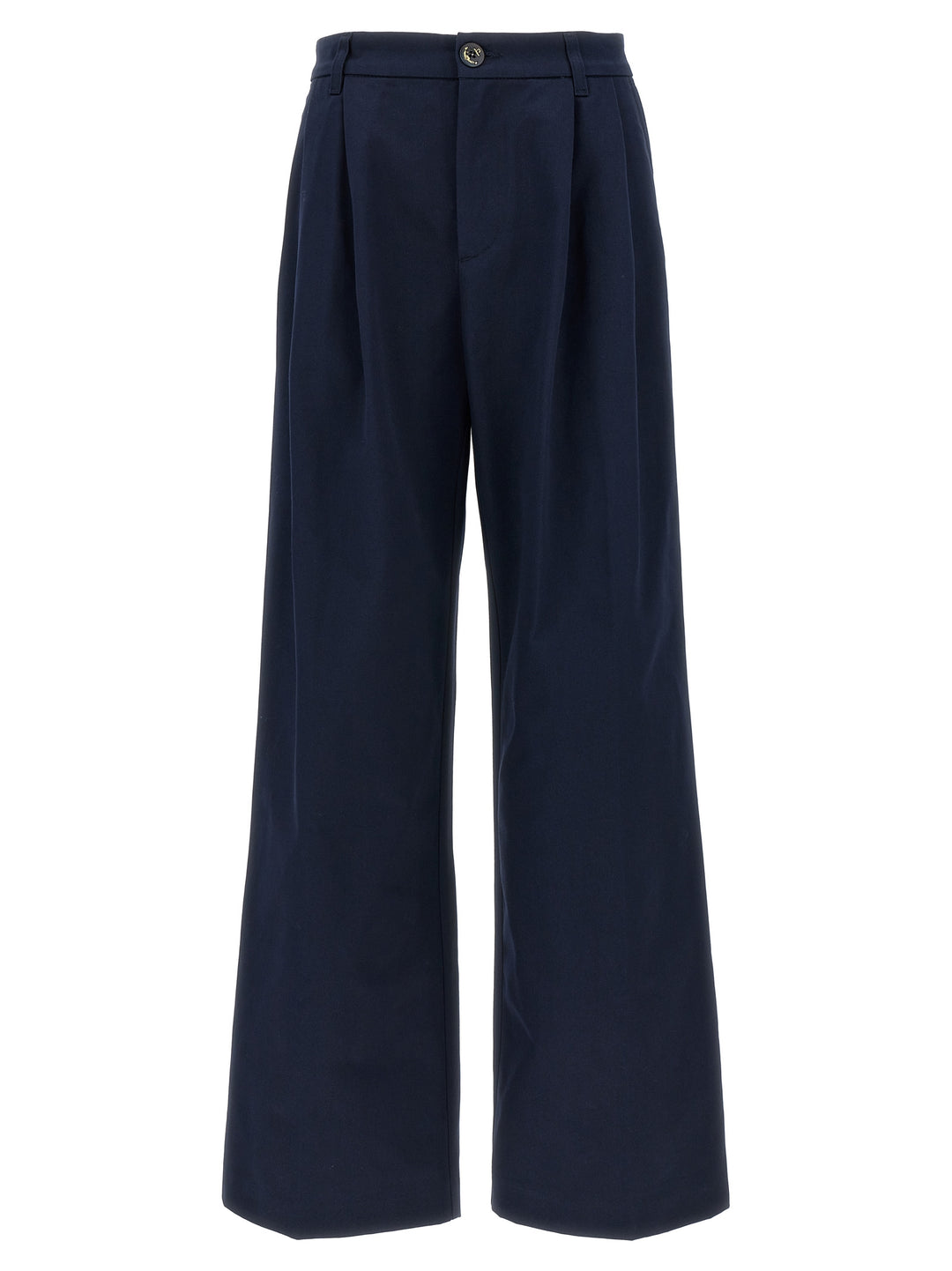 Fortela Blue Cotton Casual Pants