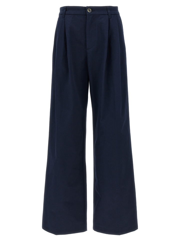 Fortela Blue Cotton Casual Pants