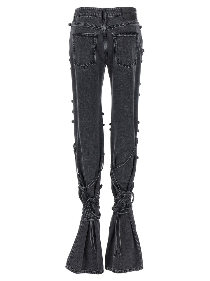 Alexander McQueen Black Cotton Flared Jeans