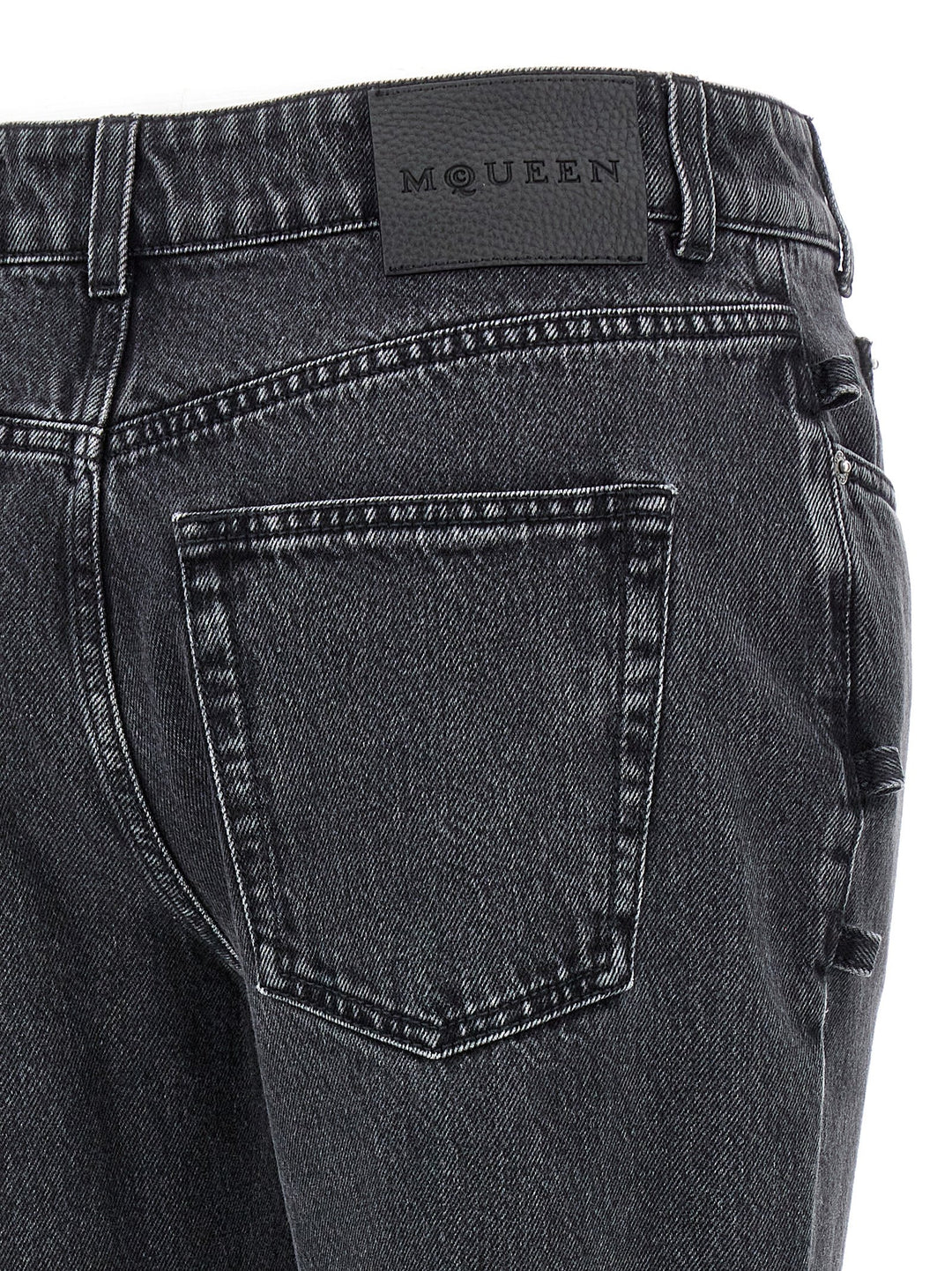 Alexander McQueen Black Cotton Flared Jeans