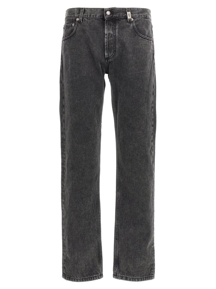 Alexander McQueen Black Cotton Straight-Leg Jeans