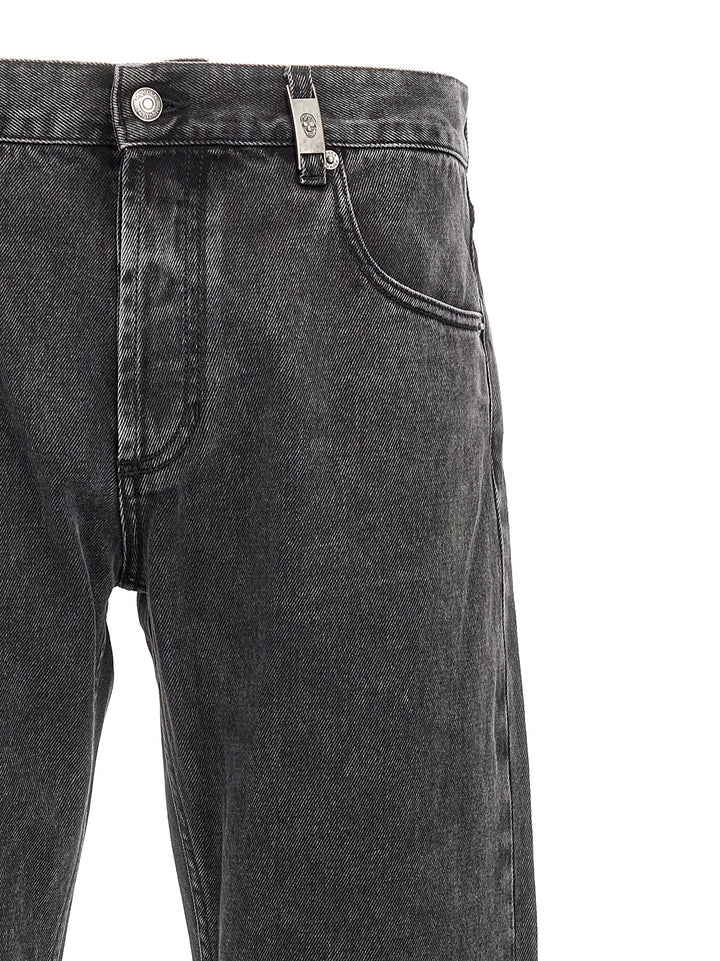 Alexander McQueen Black Cotton Straight-Leg Jeans