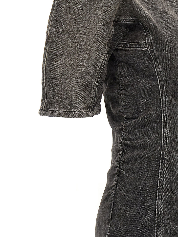 Ganni Black Cotton Short Dress