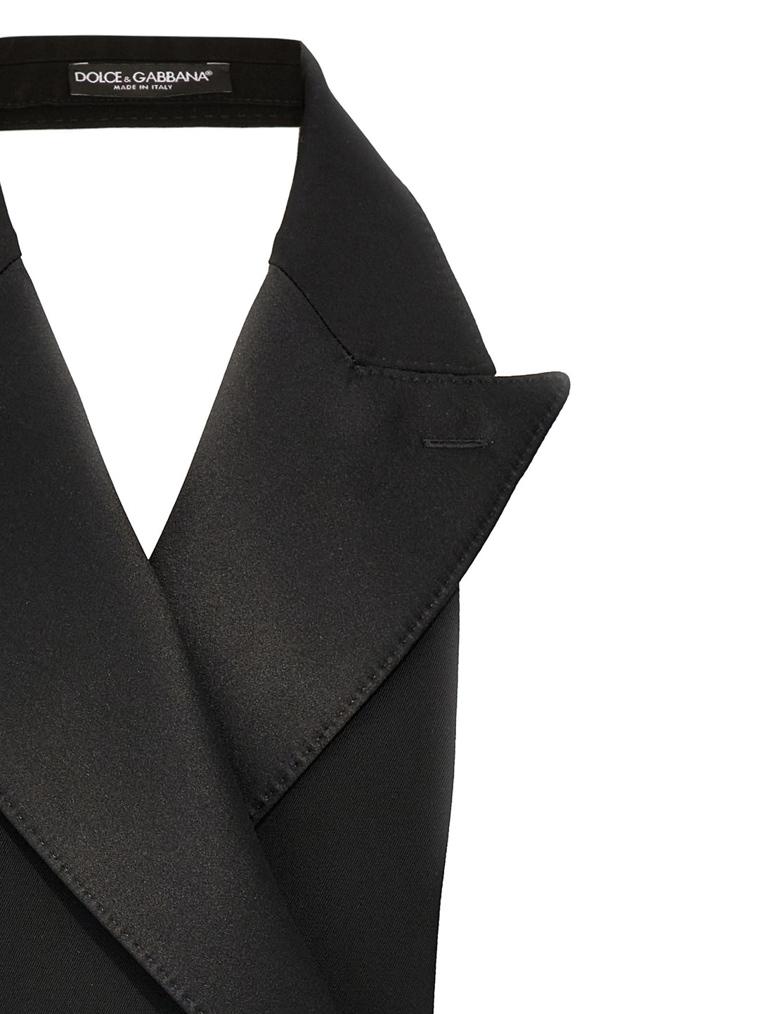 Dolce &amp; Gabbana Black Silk Sleeveless Jacket