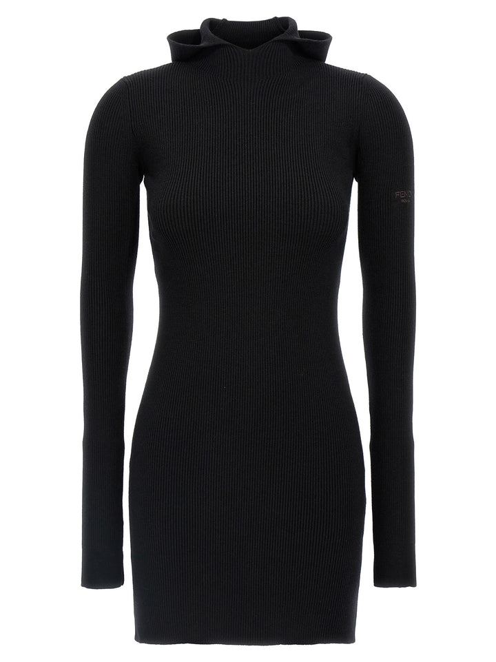 Fendi Black Wool Short Dress