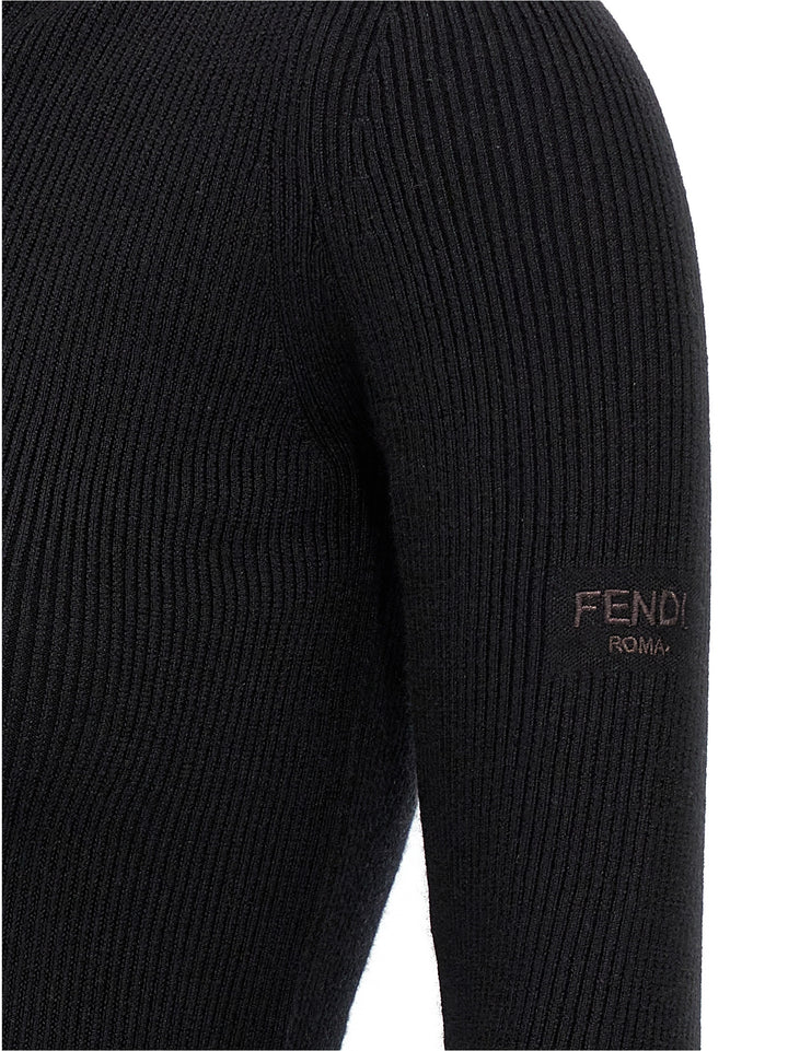 Fendi Black Wool Short Dress