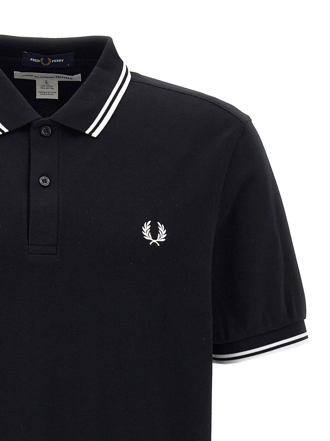 Comme Des Garçons Bicolor Cotton Polo Shirt