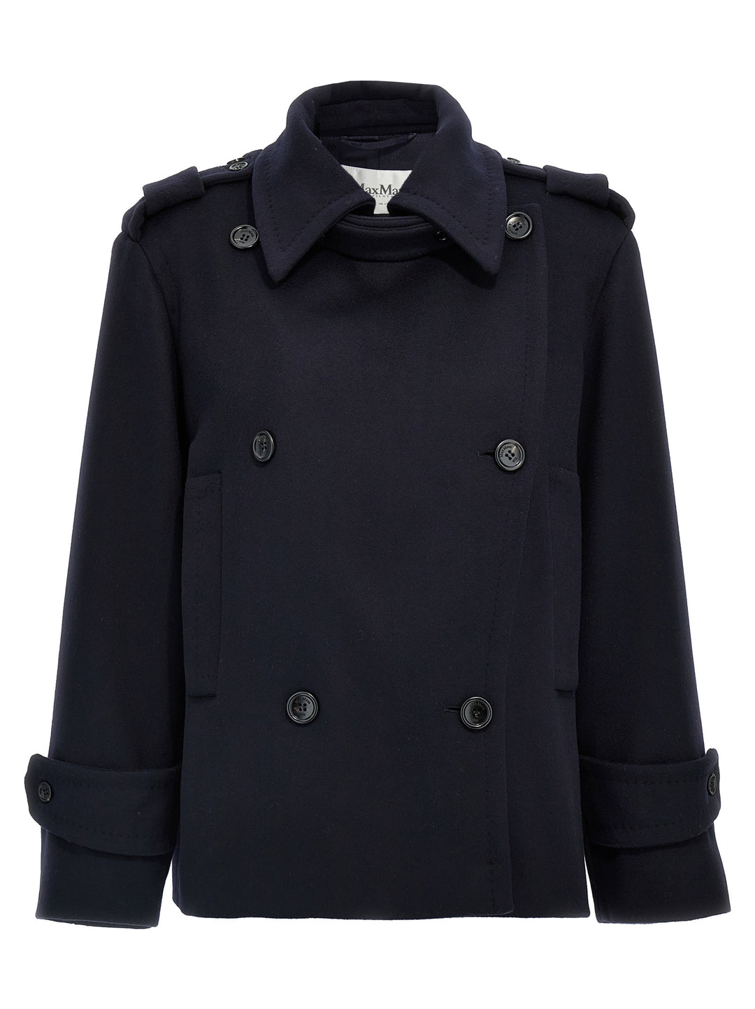 Max Mara Blue Virgin Wool Coat